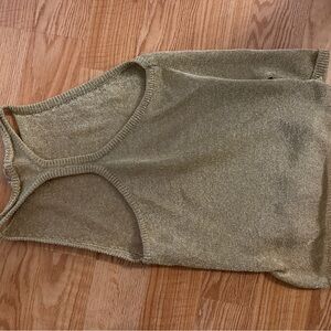 Sleeveless Shimmer Tank Top in Olive Gold